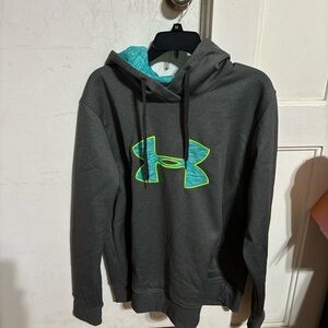 Under Armour Charcoal Hoodie with Neon Logo
